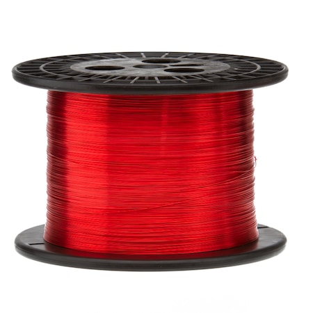 Magnet Wire, Enameled Copper Wire, 21 AWG, 10 Lbs, 4006' Length, 0.0296 Diameter, Red